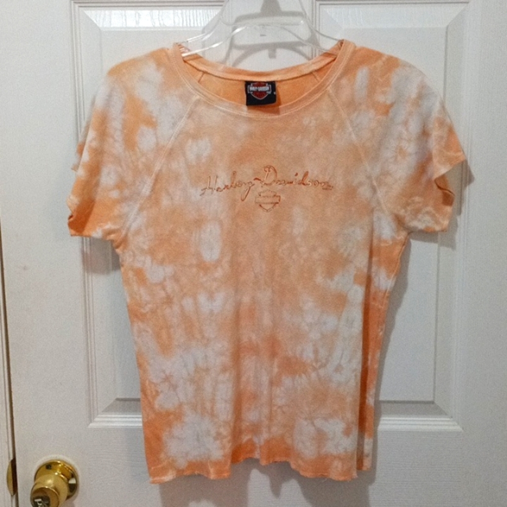 Harley Davidson orange tie dye ladies T-shirt size medium